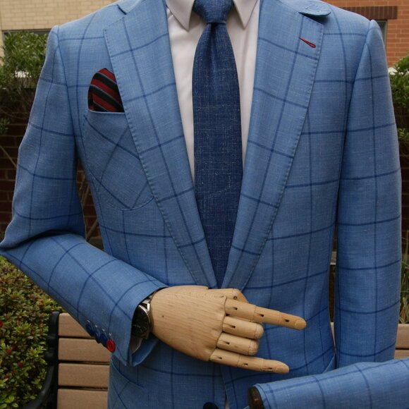 Blue Windowpane Suit - Picture 3 of 13